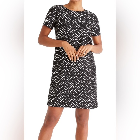 J. CREW - Shift dress in gold heart print  Size 6 - Picture 1 of 10
